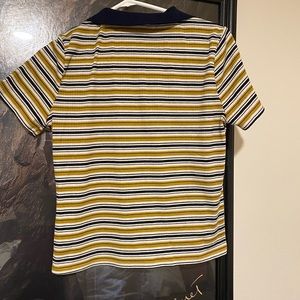 Female striped dress shirt.